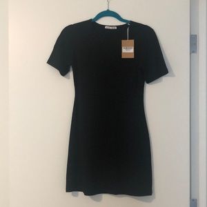 Reformation Kendy Dress Black Ribbed Medium NWT
